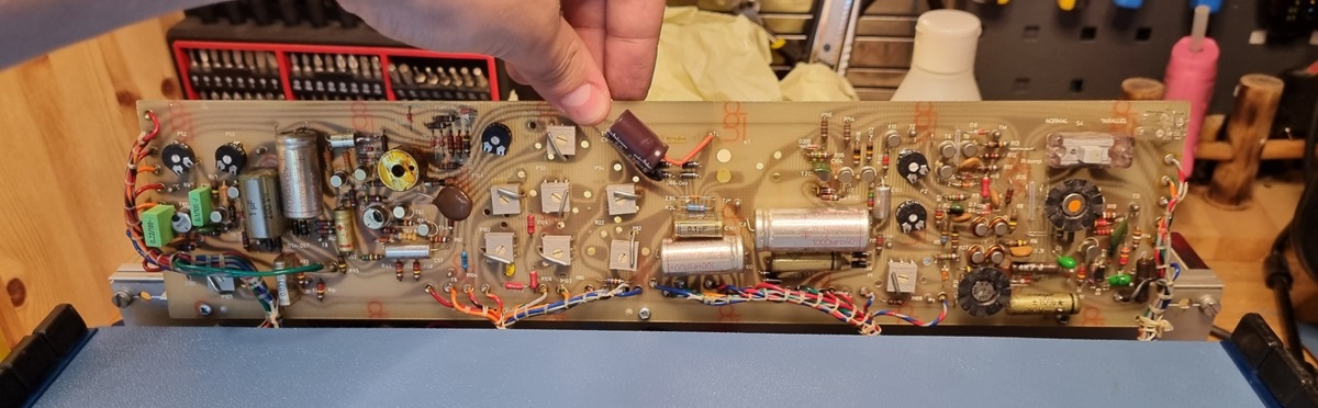 circuit board with replaced capacitors