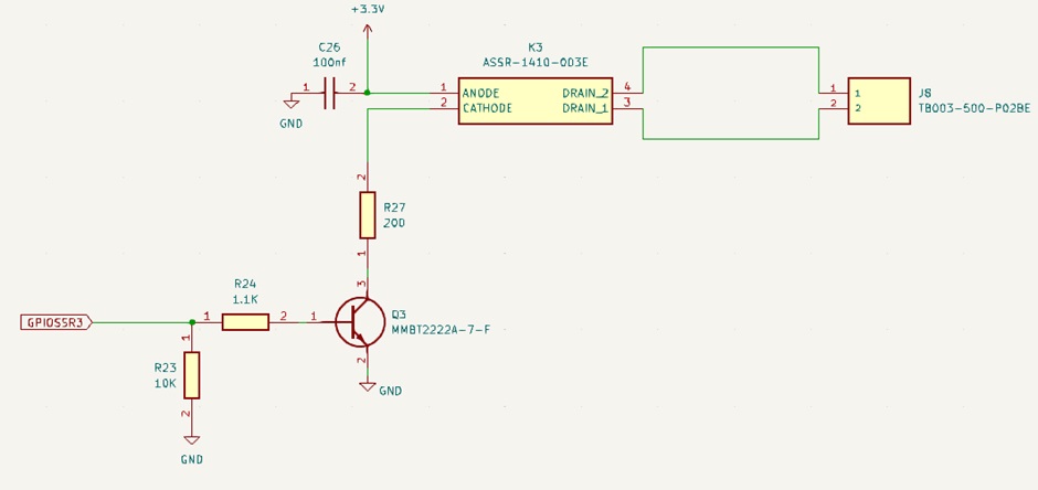 Diagram of transistor controlling optocoupler