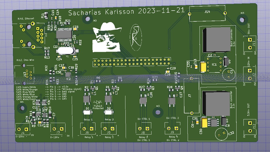 PCB with all components 3D components turned off to show the silkscreen